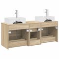 vidaXL Set kabinetov do kúpeľne 3 ks Dub sonoma 49,5 x 41 x 62,5 cm