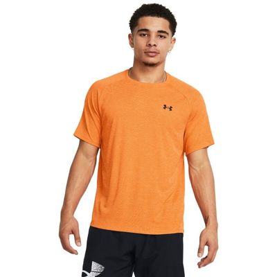 Tričko Tech Textured SS Oranžové - Under Armour, veľkosť L, veľkosť oblečenia L