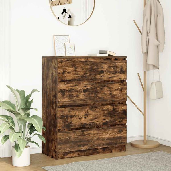 vidaXL Komoda dymový dub 80x35x99 cm kompozitné drevo