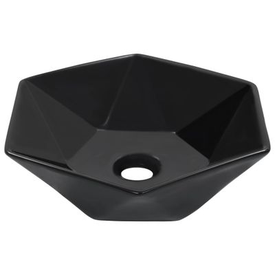 vidaXL Umývadlo biele 41x36,5x12 cm keramické čierne