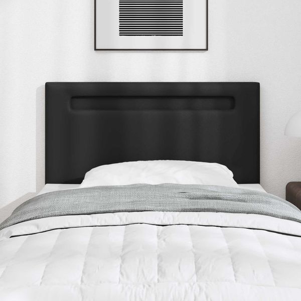 vidaXL LED hlavová doska Čierna 100 cm Umelá koža