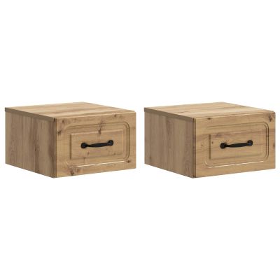 vidaXL Nástenná nočná skrinka 2 pcs Dub artisan 34,5 x 33 x 20 cm