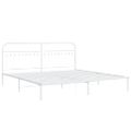 vidaXL Kovový rám postele s čelom biely 200x200 cm