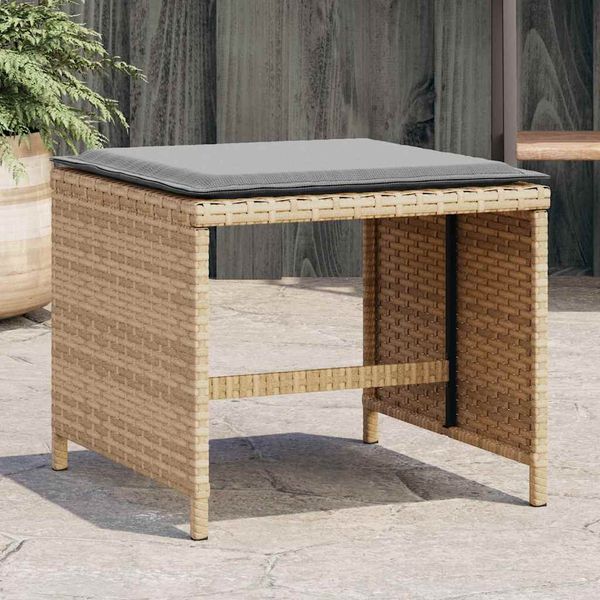 vidaXL Záhradné taburetky vankúše 4ks mix béžovej 41x41x36cm polyratan