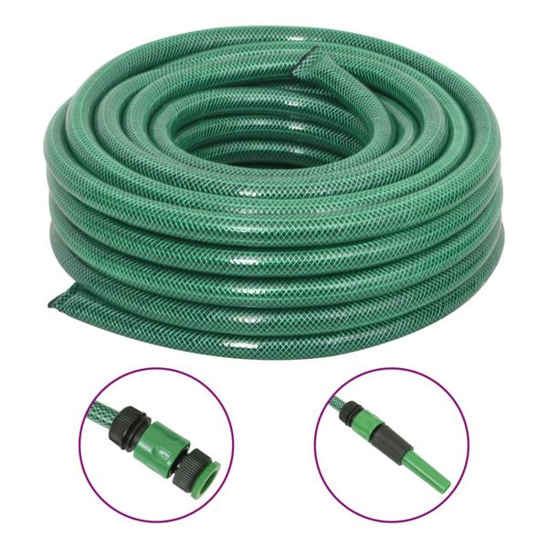 vidaXL Záhradná hadica so sadou armatúr, zelená 0,75" 20 m, PVC