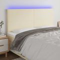 vidaXL Čelo postele krémové 180x5x118/128 cm umelá koža