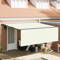 vidaXL Sklopná markíza Krémová 400 × 300 cm Polyester a hliník
