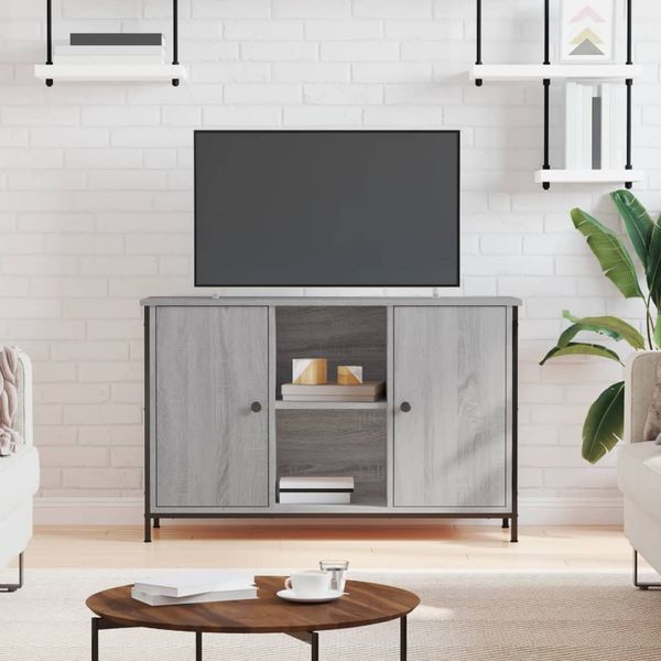 vidaXL TV skrinka sivý dub sonoma 100x35x65 cm kompozitné drevo
