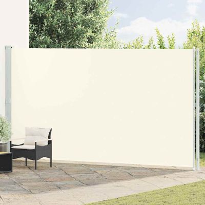 vidaXL Zaťahovacia bočná markíza na terasu 220x614 cm krémová