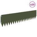 vidaXL Obrubník trávnika 20 ks 103 x 25 cm Oceľ Olivovo zelená