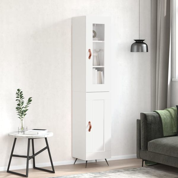 vidaXL Vysoká skrinka biela 34,5x34x180 cm spracované drevo