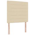 vidaXL Posteľ s pružinovým rámom s matracmi Krémová 90 x 190 cm látka