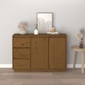 vidaXL Komoda medovo-hnedá 111x34x75 cm borovicový masív