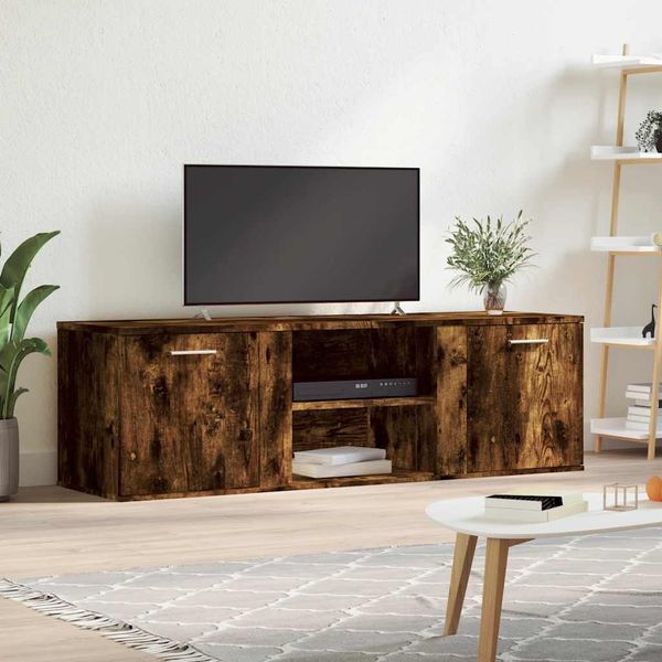 vidaXL TV skrinka dymový dub 120x34x37 cm kompozitné drevo