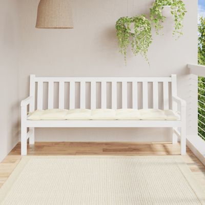 vidaXL Podložka na záhradnú lavičku krémová 180x50x7cm oxfordská látka
