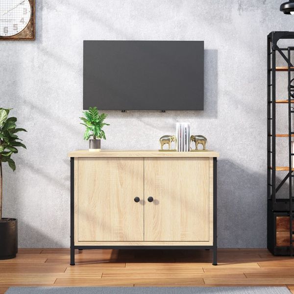 vidaXL TV skrinka s dvierkami, dub sonoma, 60x35x45 cm, umelé drevo