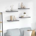 vidaXL Plávajúce nástenné police 4 ks, sivé 50x23,5x3,8 cm, MDF