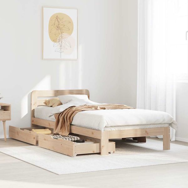 vidaXL Posteľ bez matraca 75x190 cm masívna borovica
