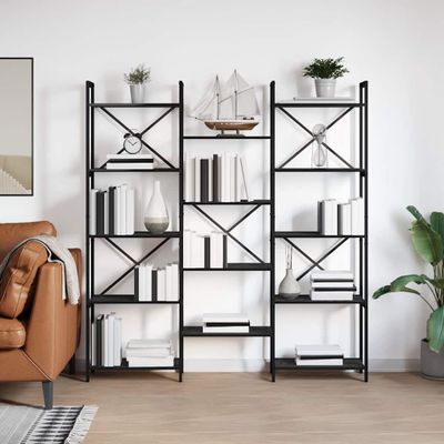 vidaXL Regál na knihy Čierny dub 156 x 25 x 167 cm Kompozitné drevo