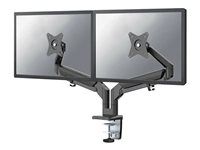 Montážna sada (úchyt na stôl) - dvojité nastaviteľné rameno s plným rozsahom pohybu - pre 2 LCD displeje - čierna - veľkosť obrazovky: 17"-32" - upevnenie svorkou, priechodka