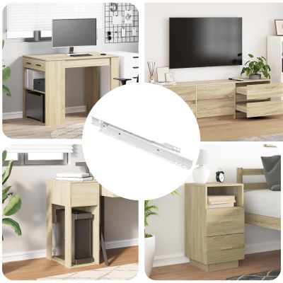 vidaXL Posuv zásuvky 87 pcs Biela Oceľ