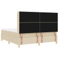 vidaXL Posteľ s pružinovým rámom Krémová 180 x 200 cm látka