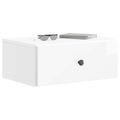 vidaXL Nástenná nočná skrinka Biela s vysokým leskom 49 x 34,5 x 20 cm