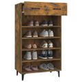 vidaXL Botník dymový dub 60x35x105 cm spracované drevo