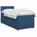 vidaXL Posteľ boxspring s matracom Modrá 100 x 200 cm Látka