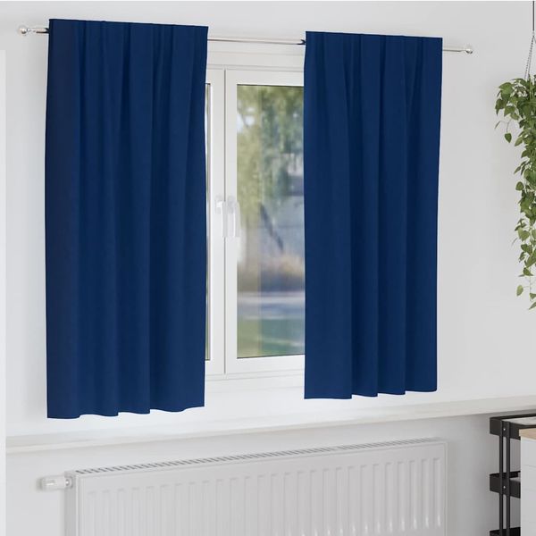 vidaXL Záclony na zatemnenie s krúžkami 2 pcs Tmavomodrá 175 x 140 cm