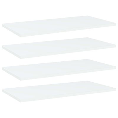 vidaXL Prídavné police 4 ks, biele 60x30x1,5 cm, drevotrieska