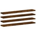 vidaXL Nástenné police 4 ks dymový dub 60x10x1,5 cm kompozitné drevo