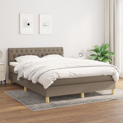 vidaXL Boxspring posteľ s matracom sivohnedý 140x190 cm látka
