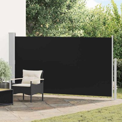 vidaXL Zaťahovacia bočná markíza na terasu 170x300 cm, čierna