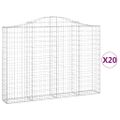 vidaXL Oblúkové gabionové koše 20 ks 200x30x140/160 cm pozink. železo