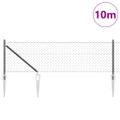 vidaXL Reťazová brána s hrotmi 10 x 0,8 m PVC potiahnutá oceľ Sivá