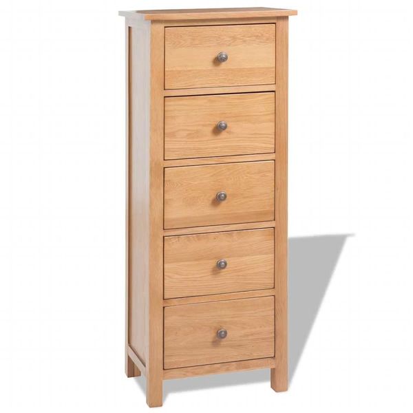 vidaXL Vysoká komoda so zásuvkami 45x32x115 cm, dubový masív