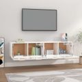 vidaXL Nástenné skrinky 2ks lesklé biele 80x35x36,5cm spracované drevo