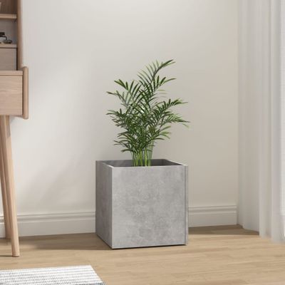 vidaXL Kvetináč betónovo sivý 40x40x40 cm spracované drevo