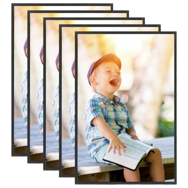 vidaXL Fotorámiky na stenu alebo stôl 5 ks čierne 70x90 cm MDF
