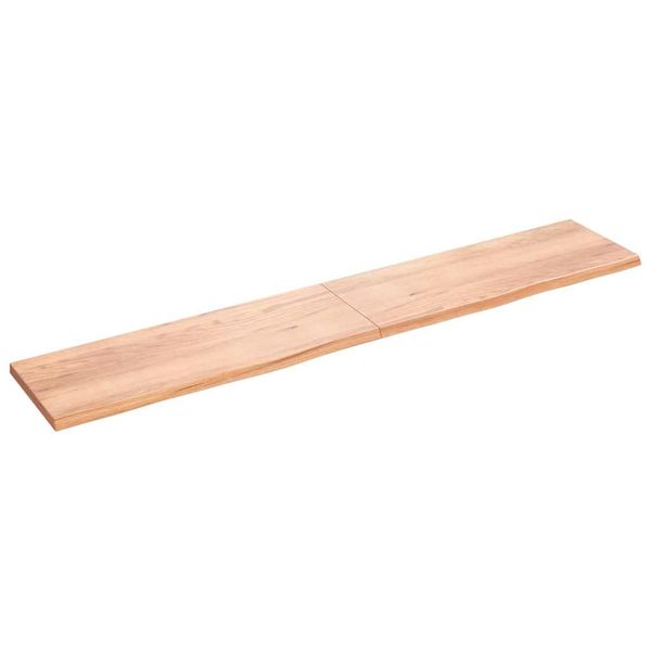 vidaXL Stolová doska bledohnedá 220x40x(2-4) cm ošetrený masívny dub