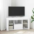 vidaXL Rohový LED TV kabinet 100 x 40 x 50 cm Biela Kompozitné drevo