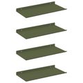 vidaXL Závesná polica 4 ks Olivová zelená 40 x 18 x 2,5 cm Oceľ