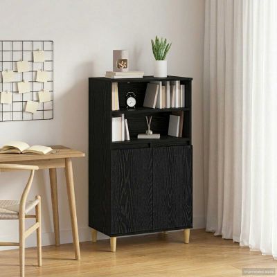 vidaXL Highboard Čierny dub 60 x 36 x 110 cm Kompozitné drevo