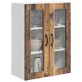 vidaXL Nástenný sklenený kabinet LUCCA Staré drevo 60 x 31 x 80 cm