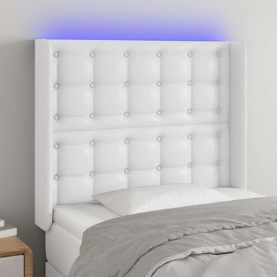 VidaXL Čelo postele biele 103x16x118/128 cm umelá koža