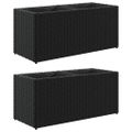 vidaXL Záhradné kvetináče 2 nádoby 2 ks čierne 72x30x32 cm polyratan