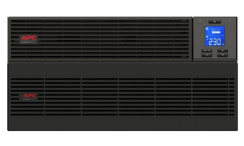 APC Easy UPS SRV 6000VA (6000W)/ 5U/ RACK MOUNT/ ONLINE/ 230V/ LCD/ with External Battery Pack/RailKit Záložní zdroj, 6000VA, 6000W, 5U, rack mount, online, 230V, LCD, kompatibilní s generátory, prodloužená doba provozu, externí bat