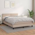 vidaXL Boxspring posteľ s matracom kapučínová 140x200 cm umelá koža