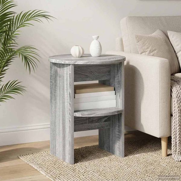 vidaXL Bočná skrinka 2 pcs Sivá Sonoma Ø40 x 50 cm Konštruované drevo